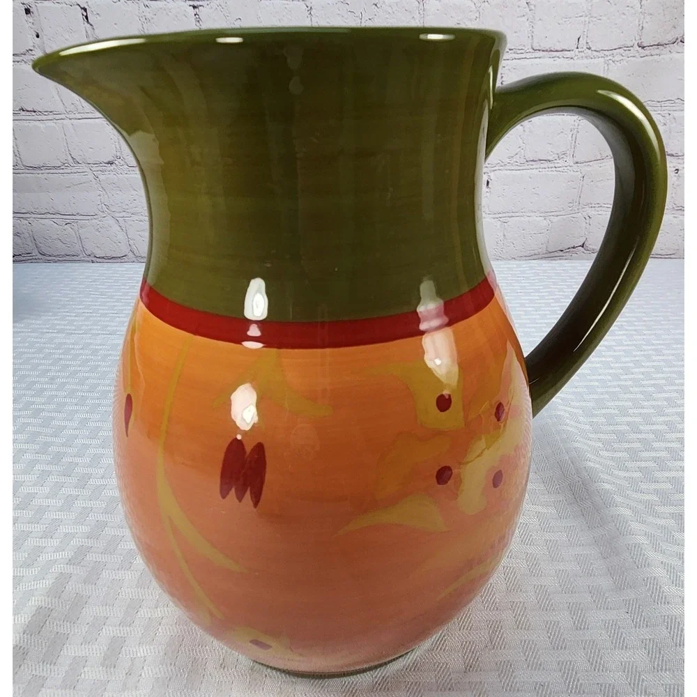 Vintage Demdaco Pitcher Kennewick Lodge Hand-painted Elizabeth Tipton 2006